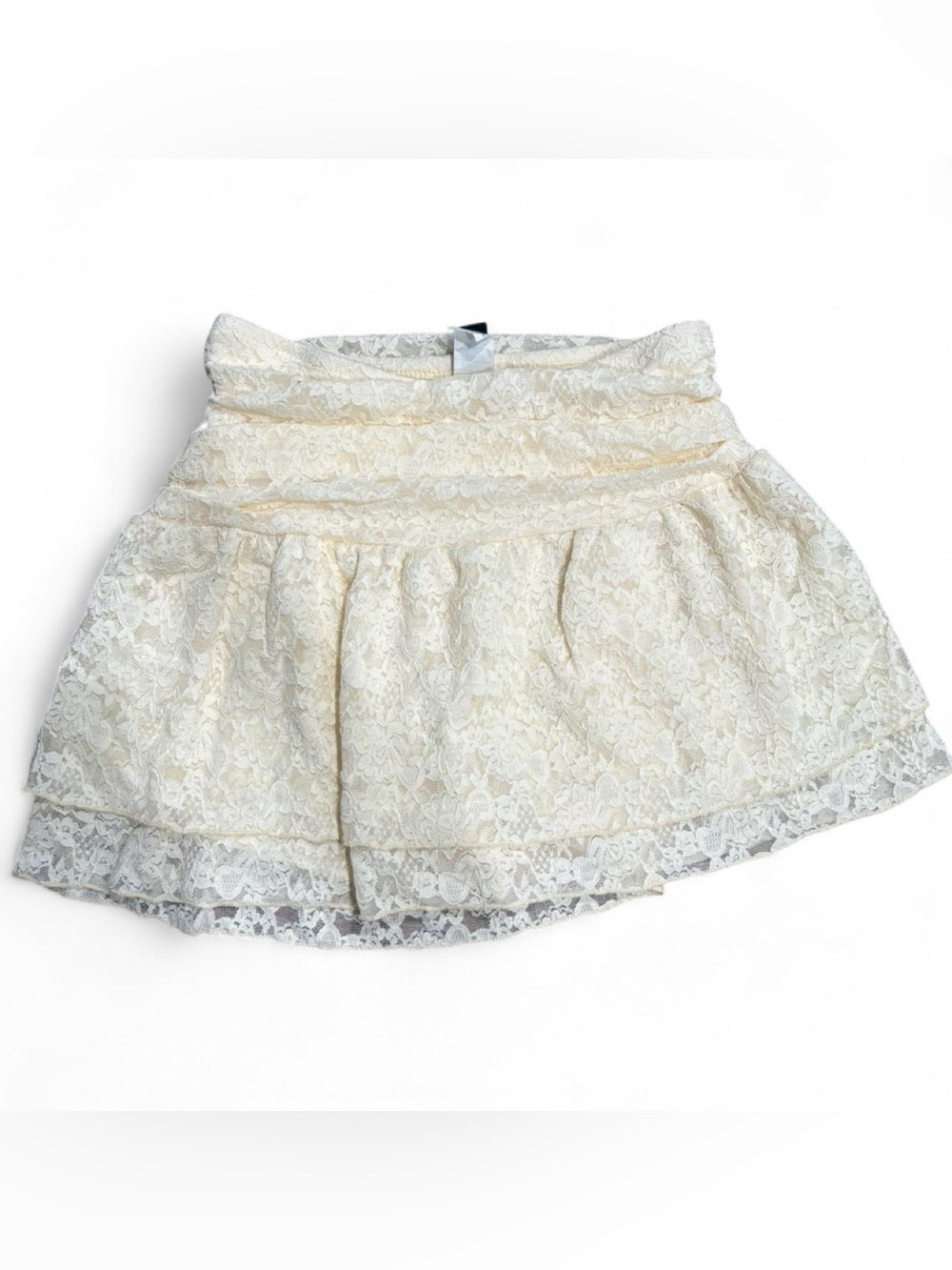 Windsor Ivory Lace Tiered Mini Skirt